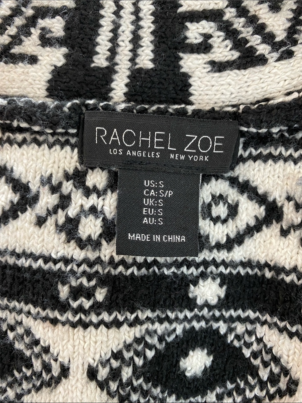 Rachel Zoe Aztec Print Belted Cardigan, Size S - Picture 12 of 13